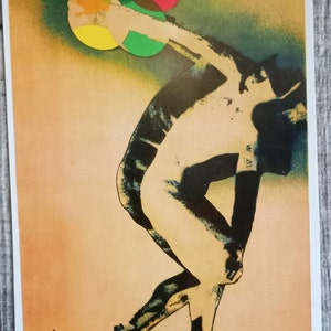 Cartel de cartón vintage original Juegos Olímpicos deportivos soviéticos Moscú 1980 #7