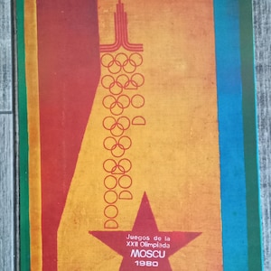 Affiche vintage originale en carton des Jeux olympiques soviétiques de Moscou 1980 #19