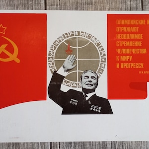 Affiche vintage originale en carton des Jeux olympiques soviétiques de Moscou 1980 #1