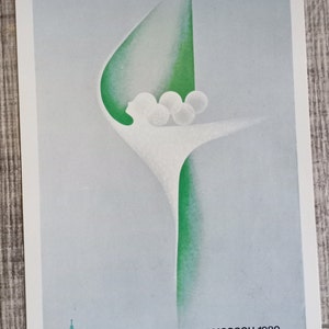 Original Vintage Karton Plakat Sport Olympische Spiele Moskau 1980 #10