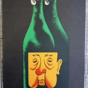 Cartel soviético original vintage Propaganda contra el alcohol URSS #35