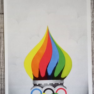 Oryginalny plakat kartonowy Vintage Radzieckie Igrzyska Olimpijskie Moskwa 1980 #6