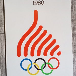 Original Vintage Cardboard Poster Soviet Sport Olympic Games Moscow 1980 #37