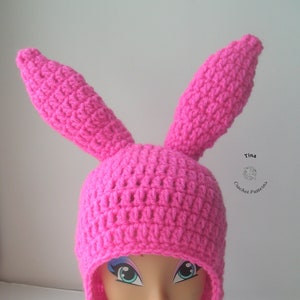 MODELLO ALL'UNCINETTO Cappello con paraorecchie da coniglio Cappello invernale da animale per Halloween Foto Prop e Pasqua in inglese PDF / Taglie da bambino ad adulto