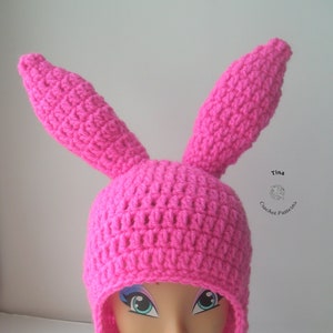 Louise Belcher From Bob's Burgers / Crochet Bunny Hat / 