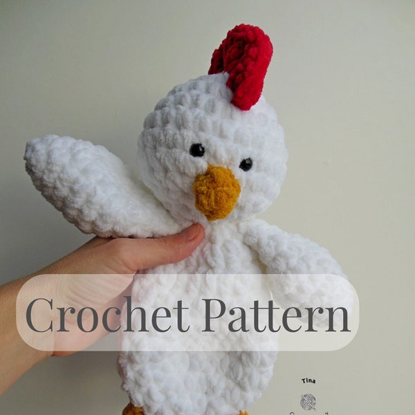 Chicken CROCHET PATTERN - Lucky the Chicken | Crochet Plushie  | Easter Chicken | Chicken Lovey | Crochet Chick
