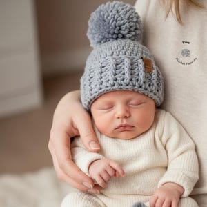 CROCHET PATTERN Baby Big Pompom Baby Hat and Booties Outfit, Photo Prop, Halloween Costume, Shower Gift, Easy PDF | Sizes 0–12 Months