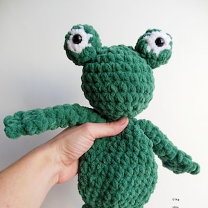 SCHEMA ALL'UNCINETTO - Rana Lovey, Rana Snuggler, Animale di peluche all'uncinetto, Disegno rana Amigurumi, Peluche fai da te, Schema facile per principianti