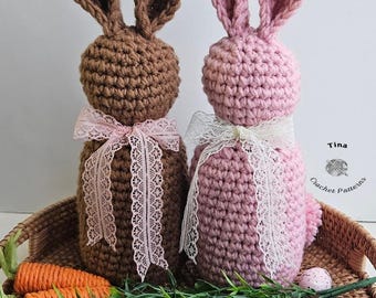 CROCHET PATTERN & VIDEO | Easter Bunny, Easter Rabbit Gift, Easter Gift, Spring Home Decor, Easy English Pdf, Fast, Bulky
