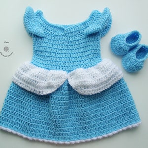 CROCHET PATTERN - Princess Dress and Shoes Set | Baby Girl Photo Prop | Baby Halloween Costume | Sizes Newborn - 12 months