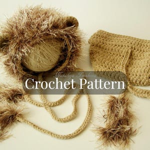 CROCHET PATTERN - Lion Baby Hat and Diaper Cover Set | Newborn Photo Prop | Crochet Baby Animal Halloween Costume | Sizes 0–3 | 3–6 Months