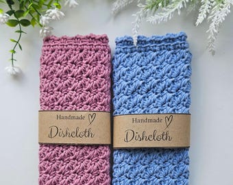 CROCHET PATTERN & VIDEO | Suzette Stitch Crochet Dishcloth, Easy Textured Washcloth pdf, Beginner-Friendly, Tag Template Included