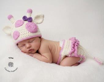 CROCHET PATTERN - Baby Cow Outfit, Photo Prop, Halloween Costume, Shower Gift, Sizes 0-12 Months