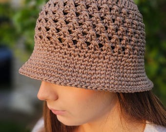 CROCHET PATTERN | Summer Brim Hat, Vintage Linen Brim, Spring Hat, English pdf, Beginner Friendly, Gift for Girl, DIY Fashion, Adult Size