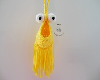 CROCHET PATTERN - Mini Yip Yip | Crochet Hanging Yip Yip | Car Hanger | Mirror Hanger | Hanging Planter | Crochet Mini Martian Alien Basket