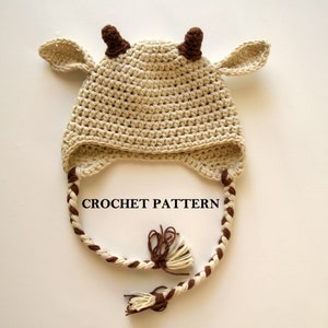 CROCHET PATTERN - Goat Baby Hat | Crochet Baby Goat Hat | Baby Halloween Animal Hat | Sizes Newborn | 0-3 Months