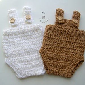 CROCHET PATTERN - Baby Romper | Crochet Baby Romper | Crochet Overalls | Crochet Baby Bodysuit | Sizes Newborn -12 months