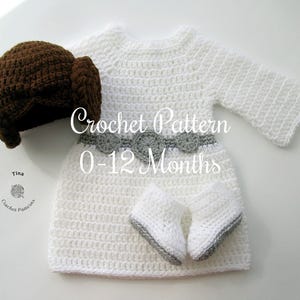 HÄKELANLEITUNG | Baby Prinzessin Outfit: Perückenhut, Kleid, Schuhe, Fotorequisite, Halloween-Kostüm, Duschgeschenk, englische PDF | Grössen 0–12 Monate