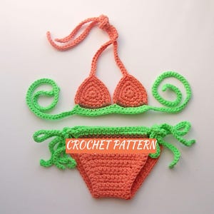 HÄKELANLEITUNG - Peach Bikini Baby Set | Baby Bikini gehäkelt | Baby Mädchen Fotorequisite | Größen 0–3 | 3–6 Monate