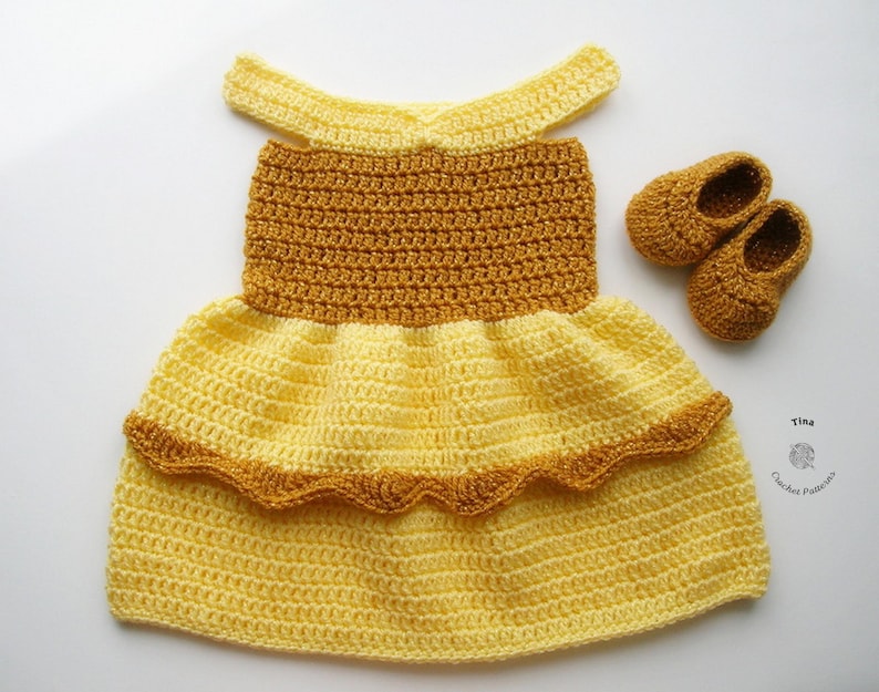 HÄKELANLEITUNG Baby Prinzessin Outfit: Kleid, Schuhe, Halloween-Kostüm, Fotorequisite, PDF | Grössen 0–12 Monate Bild 5