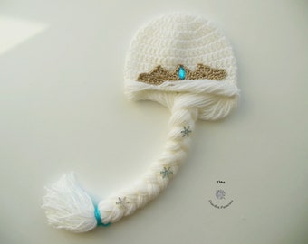 CROCHET PATTERN | Princess Elsa Wig, Halloween Hat, Photo Prop, Shower Gift, PDF Download, Easy | Sizes from Baby to Adult