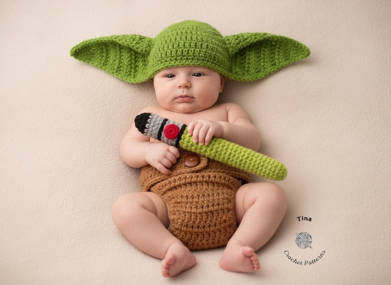 CROCHET PATTERN | Baby Green Alien Costume: Hat, Diaper Cover, Booties, Photo Prop, Halloween Costume, Shower Gift, PDF | Sizes 0–12 Months image 3