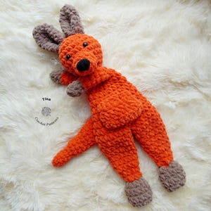 CROCHET PATTERN - Kangaroo Lovey, Kangaroo Snuggler, Crochet Stuffed Animal, Amigurumi Kangaroo Design, DIY Plush Toy, Easy Beginner Pattern