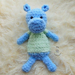 CROCHET Hippo PATTERN - Toby the Hippo Plush Snuggler | Crochet Hippo Toy | Hippo Amigurumi | Easy Crochet | Crochet Animal