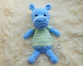 CROCHET Hippo PATTERN - Toby the Hippo Plush Snuggler | Crochet Hippo Toy | Hippo Amigurumi | Easy Crochet | Crochet Animal