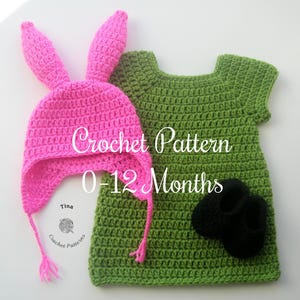 SCHEMA ALL'UNCINETTO per il vestito di Halloween di Baby Louise in inglese. Il modello PDF include cappello, vestito e scarpe per foto di scena / Taglie 0-12 mesi