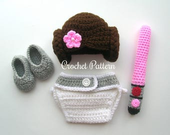 CROCHET PATTERN Baby Princess Outfit: Hat, Diaper Cover, Shoes, Photo Prop, Halloween Costume, Shower Gift, English PDF | Sizes 0–12 Months