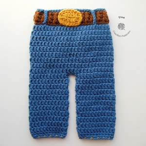 CROCHET PATTERN - Crochet Baby Jeans | Crochet Pants | Baby Clothes Easy Crochet Pattern | Sizes 0–24 months