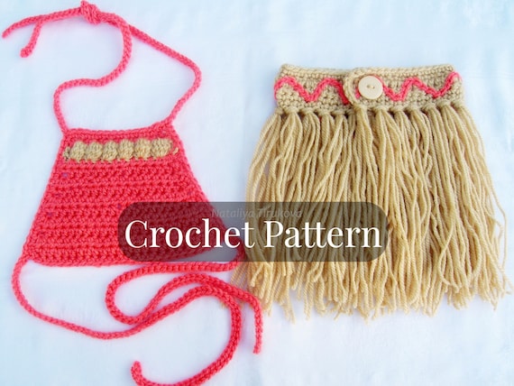 Crochet Moana Inspired Dress Photoprop Set/moana / Princess 