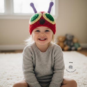 CROCHET PATTERN - Caterpillar Beanie, Halloween Hat, Photo Prop, Shower Gift, Sizes from Baby to Adult