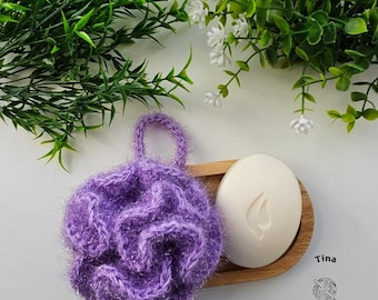 CROCHET PATTERN & VIDEO Bath Pouf, Shower Sponge, Scrubby, Reusable Skincare, Gift Idea, English pdf Beginner Friendly, Easy, Quick