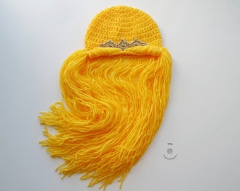 CROCHET PATTERN | Princess Wig, Halloween Hat, Photo Prop, Shower Gift, PDF Download, Easy | Sizes from Baby to Adult