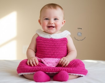 CROCHET PATTERN Baby Princess Dress and Shoes Outfit, Photo Prop, Halloween Costume, Shower Gift, PDF Download | Sizes 0–12 Months