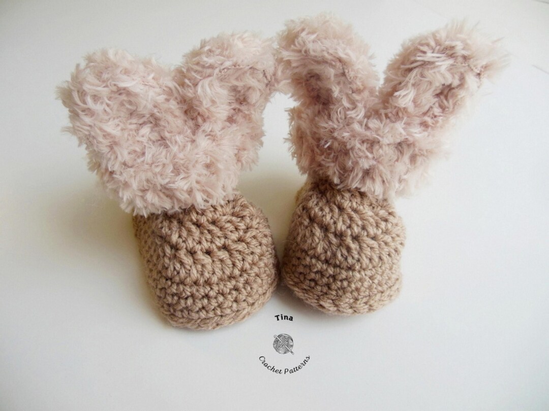 CROCHET PATTERN - Baby Bunny Booties | Crochet Baby Slippers | Baby ...