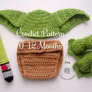CROCHET PATTERN | Baby Green Alien Costume: Hat, Diaper Cover, Booties, Photo Prop, Halloween Costume, Shower Gift, PDF | Sizes 0–12 Months