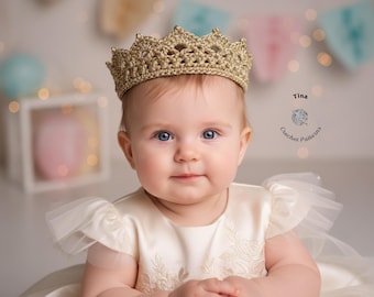 CROCHET PATTERN | Princess Crown Tiara, Handmade Kids Gift, English PDF, Beginner Friendly, Photo Prop, Sizes from Baby to Adult