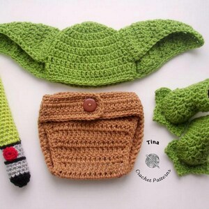 CROCHET PATTERN | Baby Green Alien Costume: Hat, Diaper Cover, Booties, Photo Prop, Halloween Costume, Shower Gift, PDF | Sizes 0–12 Months image 6