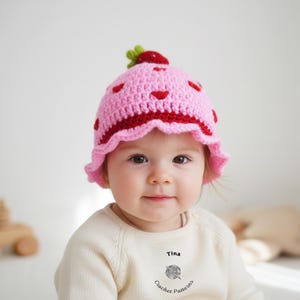 MOTIF AU CROCHET | Béret aux fraises, Chapeau d'Halloween, Accessoire photo pour bébé, Cadeau de douche, Téléchargement PDF, Facile | Tailles 0-12 mois | 1 à 3 ans