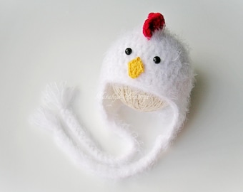 CROCHET PATTERN | Chicken Hat, Easter Hat, Halloween, Photo Prop, Shower Gift, PDF Download, Easy | Sizes from Baby to Adult