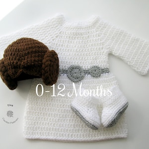 CROCHET PATTERN Baby Princess Halloween Outfit in English PDF Pattern Includes Wig, Dress and Shoes for Photo Prop  | Sizes 0-12 Months