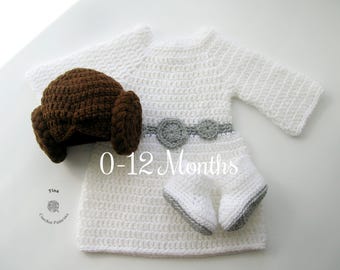 CROCHET PATTERN Baby Princess Halloween Outfit in English PDF Pattern Includes Wig, Dress and Shoes for Photo Prop  | Sizes 0-12 Months