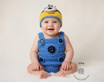 CROCHET PATTERN | Baby Hat and Romper Halloween Costume, Photo Prop, Shower Gift, PDF Download | Sizes Newborn - 12 Months