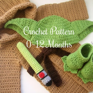 CROCHET PATTERN Baby Green Alien Outfit: Hat, Robe, Booties, Photo Prop, Halloween Costume, Shower Gift, PDF Download | Sizes 0–12 Months