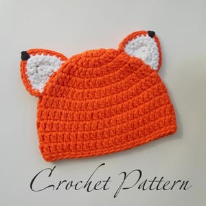SCHEMA ALL'UNCINETTO - Cappello a forma di volpe / Berretto a forma di volpe all'uncinetto / Cappello di Halloween per neonati / Cappello a forma di animale all'uncinetto / Taglie da neonato ad adulto