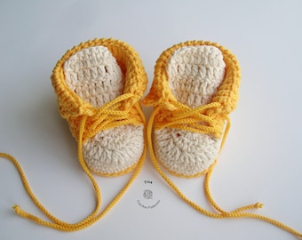 CROCHET Baby Booties PATTERN - Bicolor Baby Booties | Crochet Baby Shoes | Crochet Baby Slippers | Easy Crochet | Sizes 0 - 12 months