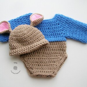CROCHET PATTERN | Baby Kangaroo Outfit: Hat and Romper, Photo Prop, Halloween Costume, Shower Gift, PDF Download | Sizes 0–12 Months image 4